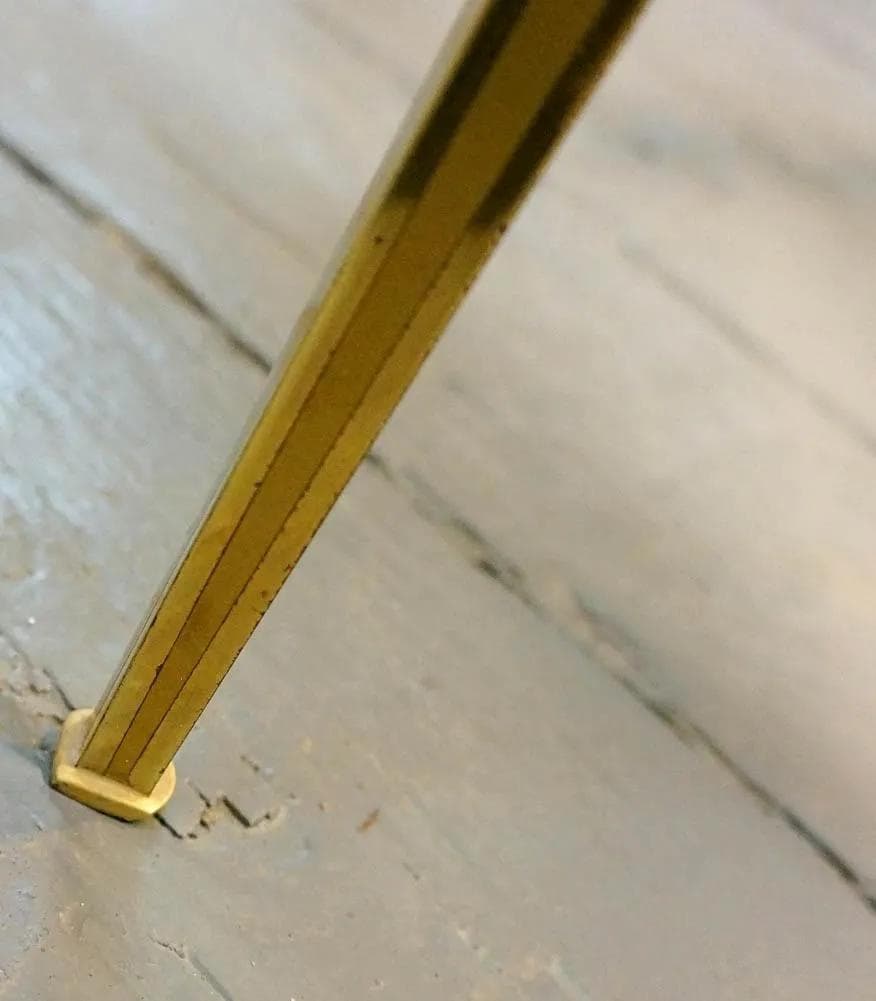 Komplet trzech stolików, mosiądz złocisty, szkło przezroczyste, Vereinigte Werkstätten, Niemcy, lata 60. - 19262