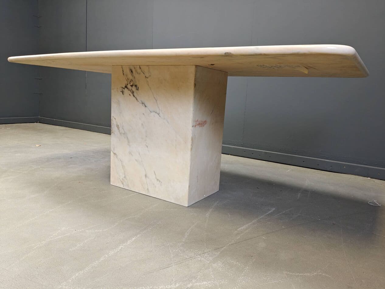 Stół jadalniany, marmur beżowy, Włochy, lata 70. - 270162