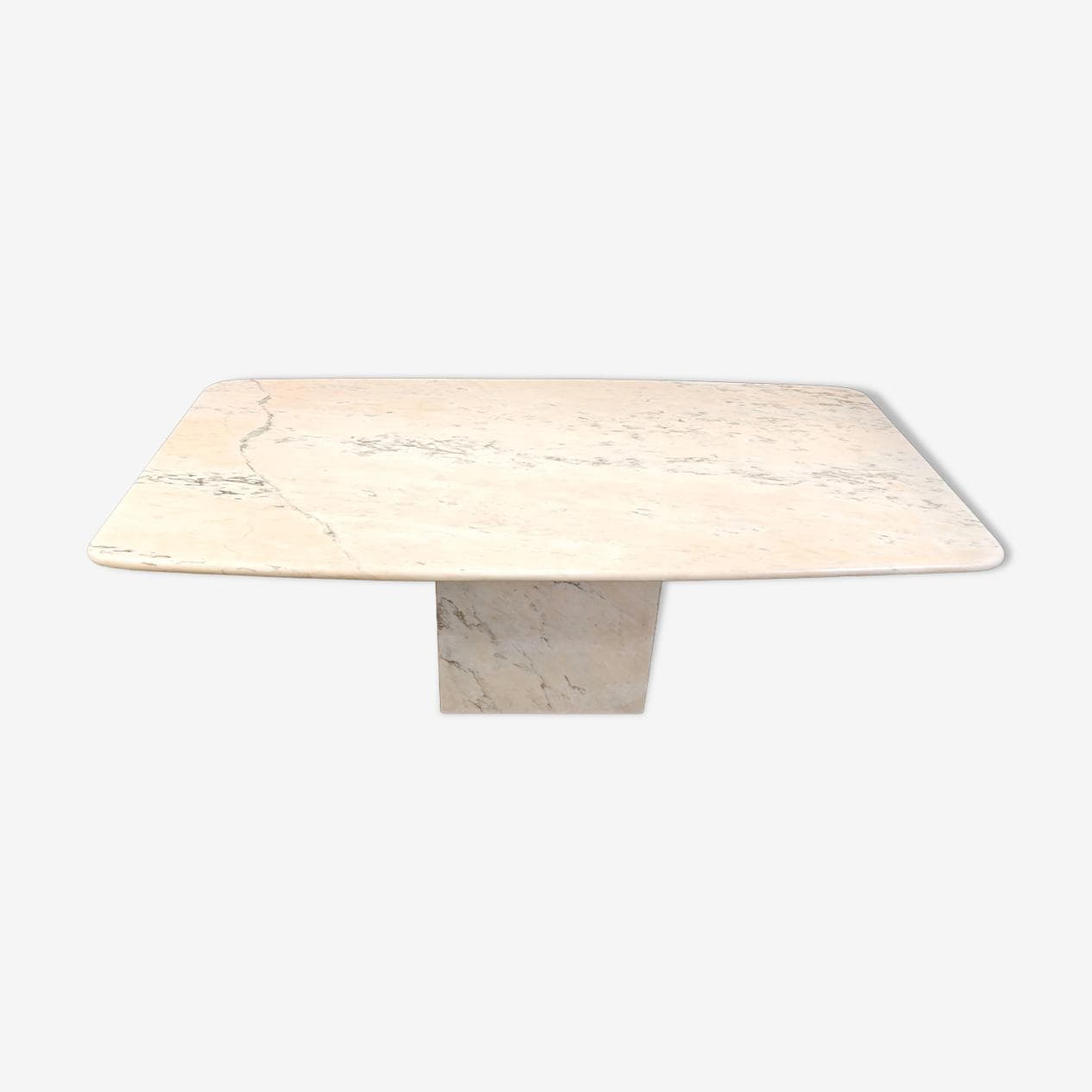 Stół jadalniany, marmur beżowy, Włochy, lata 70. - 270166