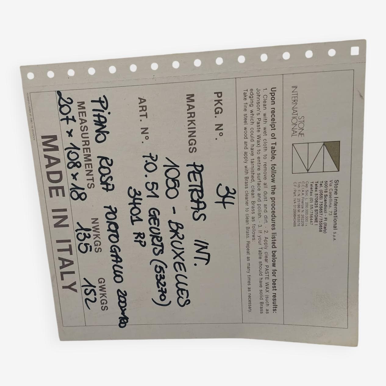 Stół jadalniany, marmur beżowy, Włochy, lata 70. - 270164