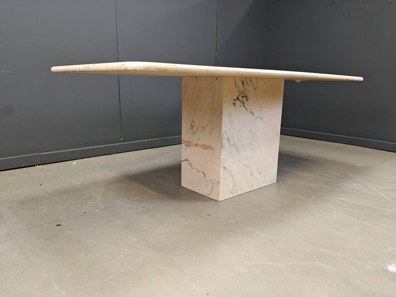 Stół jadalniany, marmur beżowy, Włochy, lata 70. - 270167