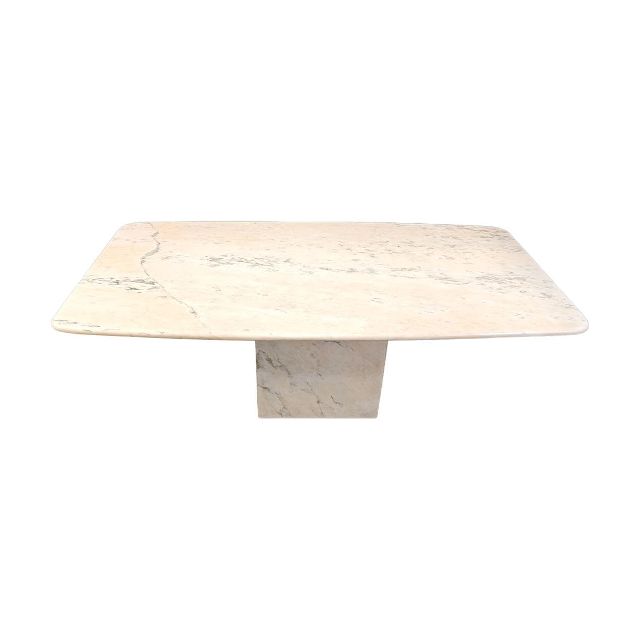 Stół jadalniany, marmur beżowy, Włochy, lata 70.