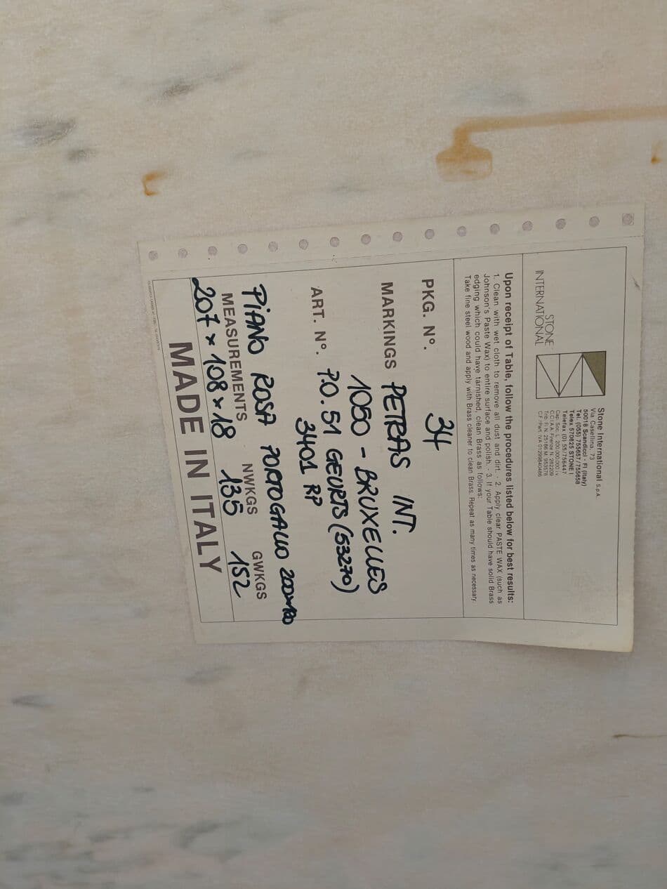 Stół jadalniany, marmur beżowy, Włochy, lata 70. - 270163