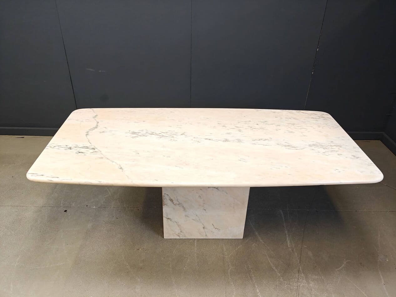 Stół jadalniany, marmur beżowy, Włochy, lata 70. - 270165