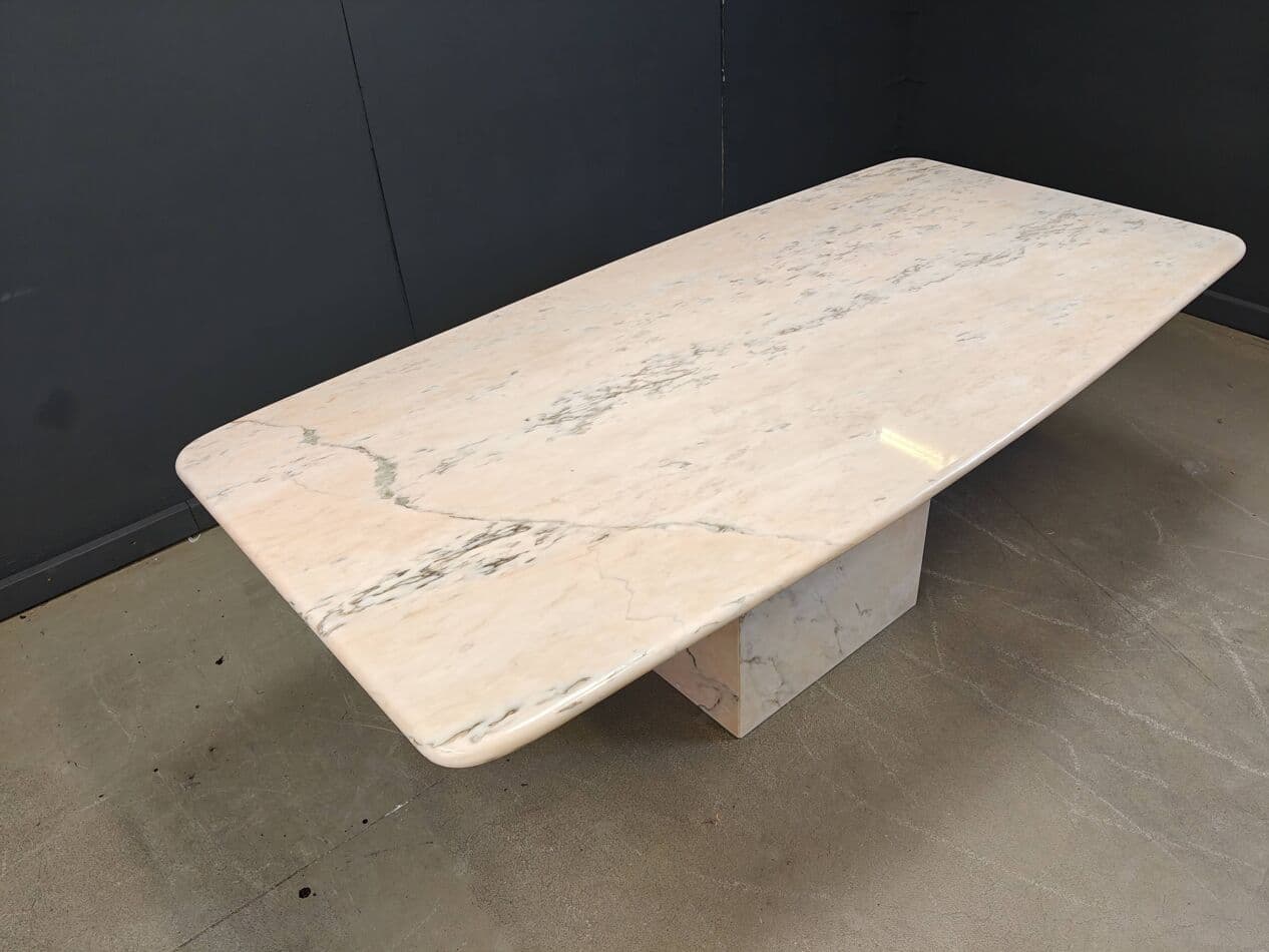 Stół jadalniany, marmur beżowy, Włochy, lata 70. - 270169