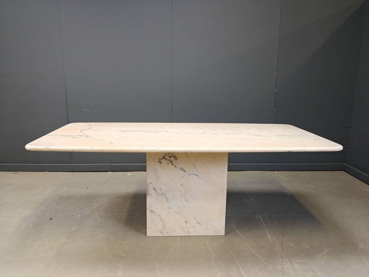 Stół jadalniany, marmur beżowy, Włochy, lata 70. - 270173