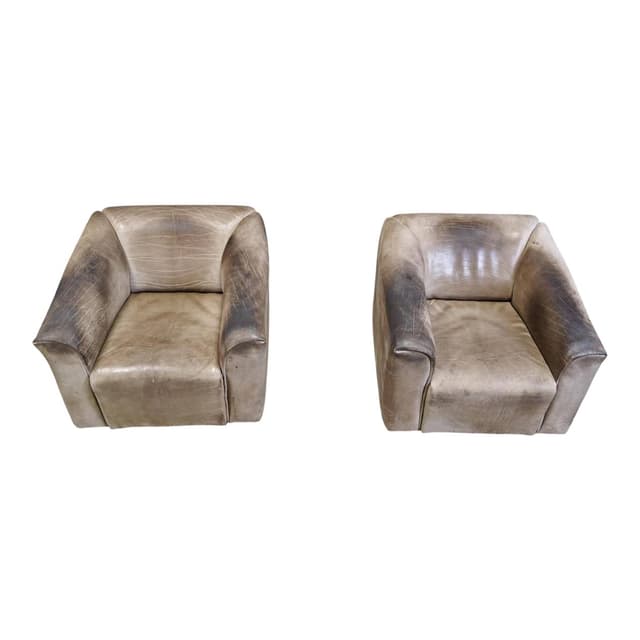 para foteli DS47, skóra szara, De Sede, Szwajcaria, lata 60. - WYMIARY