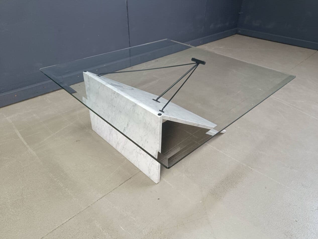 Coffee table Postmodern, white marble, Italy, 1980s. - 270000