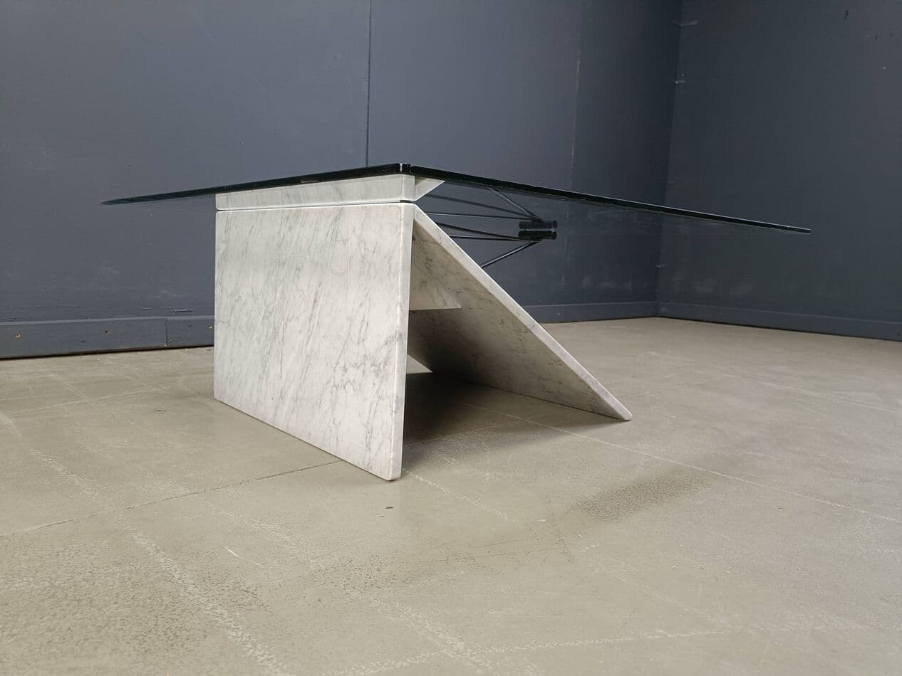 Coffee table Postmodern, white marble, Italy, 1980s. - 269999