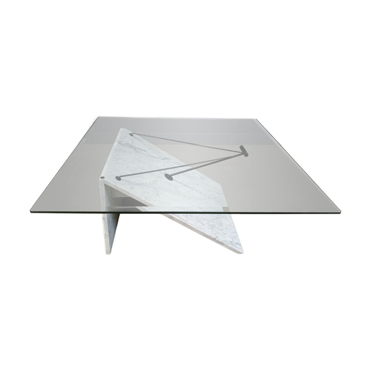 Coffee table Postmodern, white marble, Italy, 1980s.