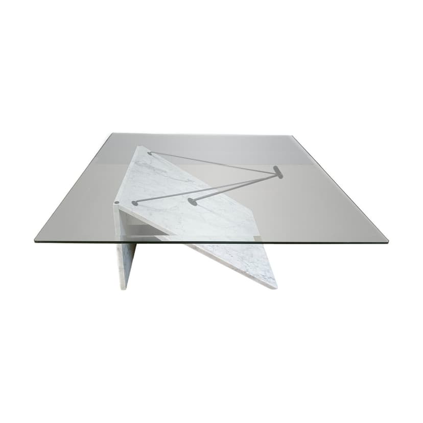 Coffee table Postmodern, white marble, Italy, 1980s.