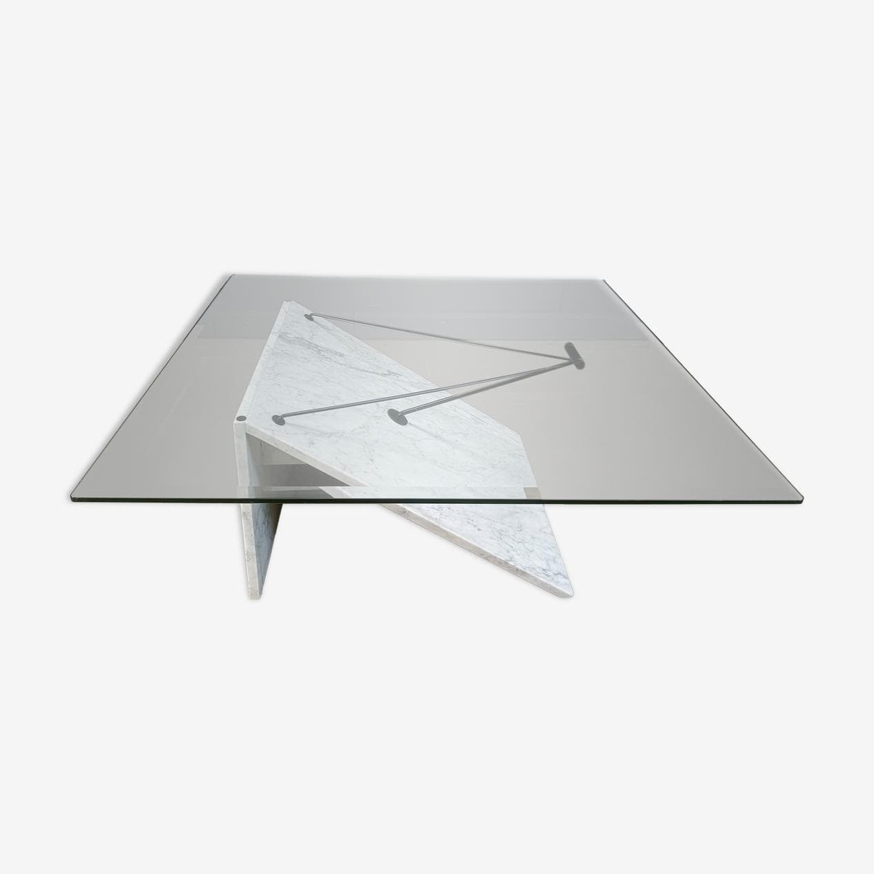 Coffee table Postmodern, white marble, Italy, 1980s. - 270005