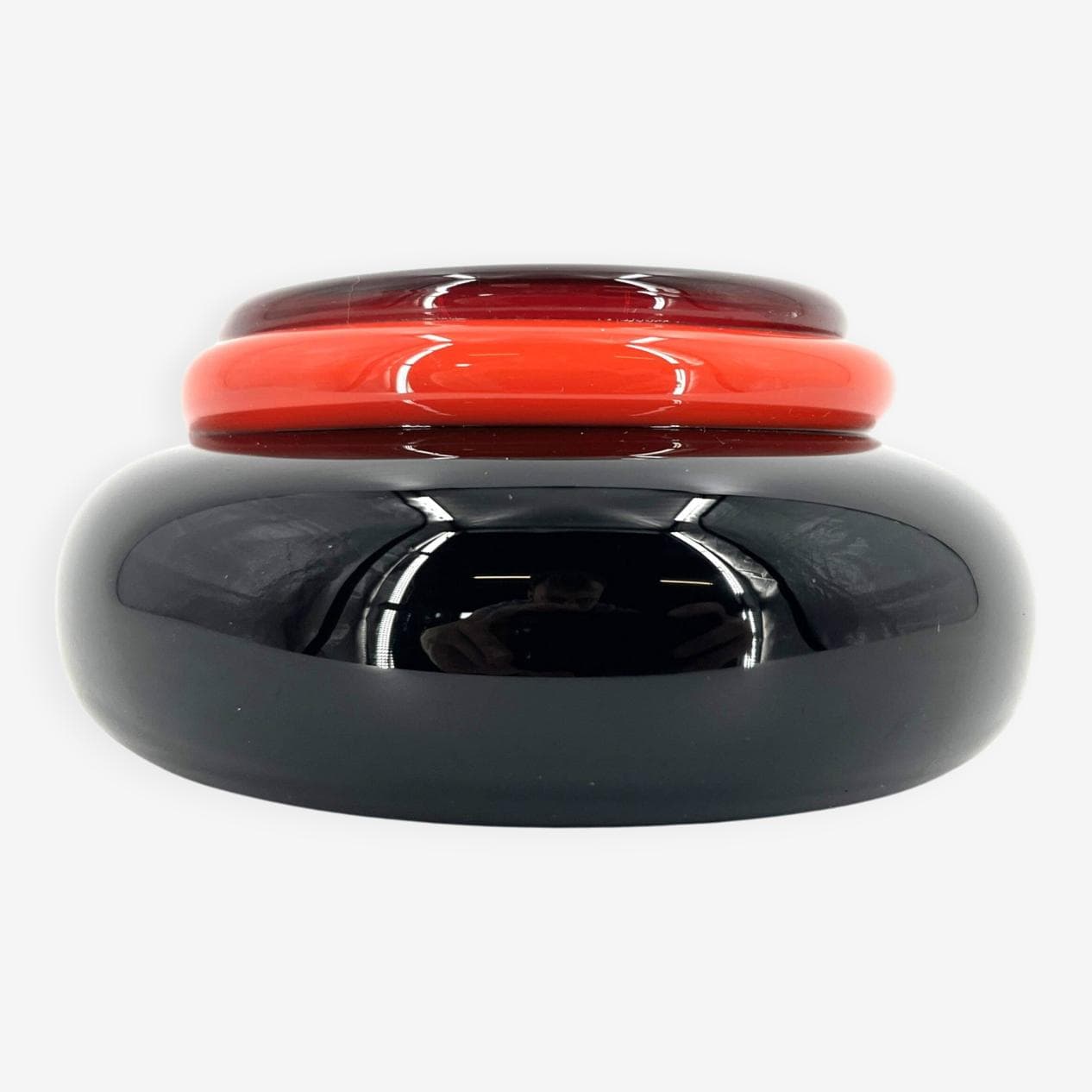 Popielniczka, Venini, czerwony, szkło, proj. E. Sottsass, Włochy, lata 90. - 269832