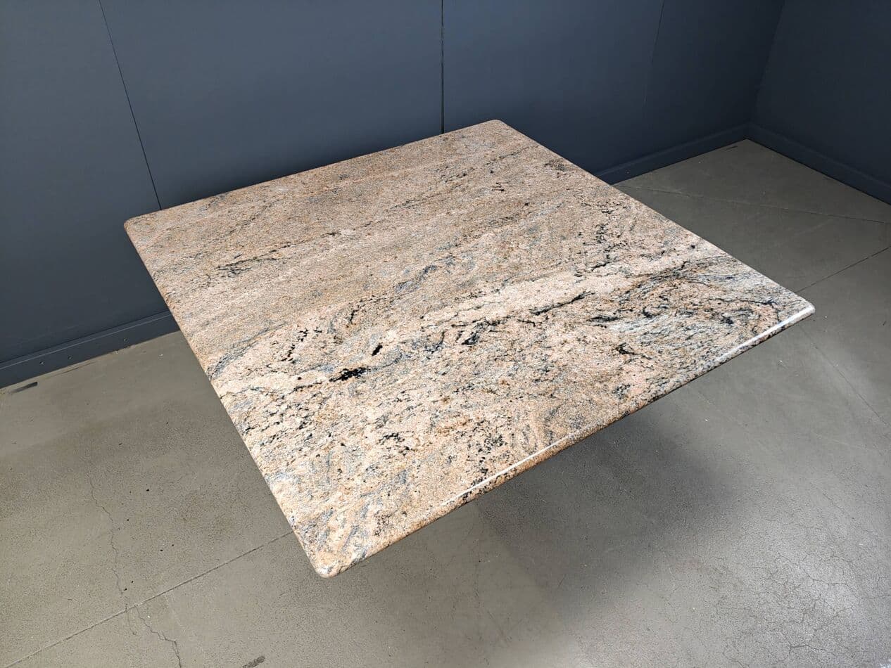 Square dining table, multicolor granite, Belgium, 1970s. - 269814