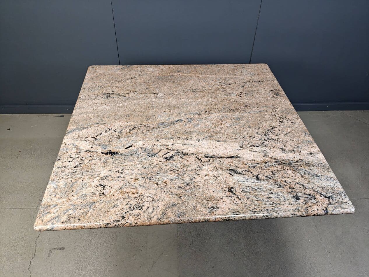 Square dining table, multicolor granite, Belgium, 1970s. - 269820