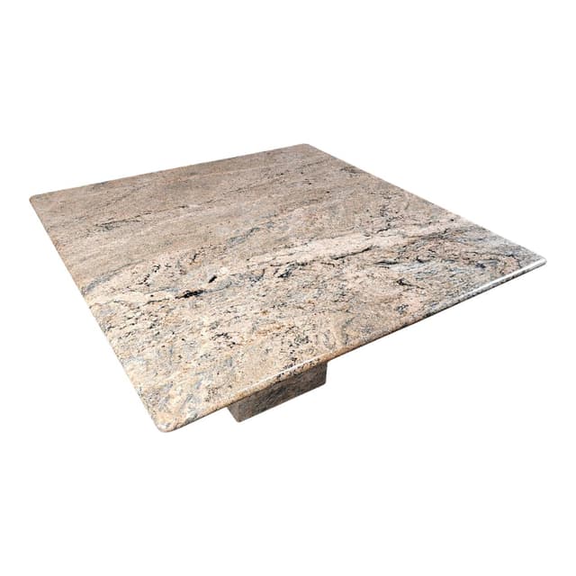 Square dining table, multicolor granite, Belgium, 1970s. - DIMENSION