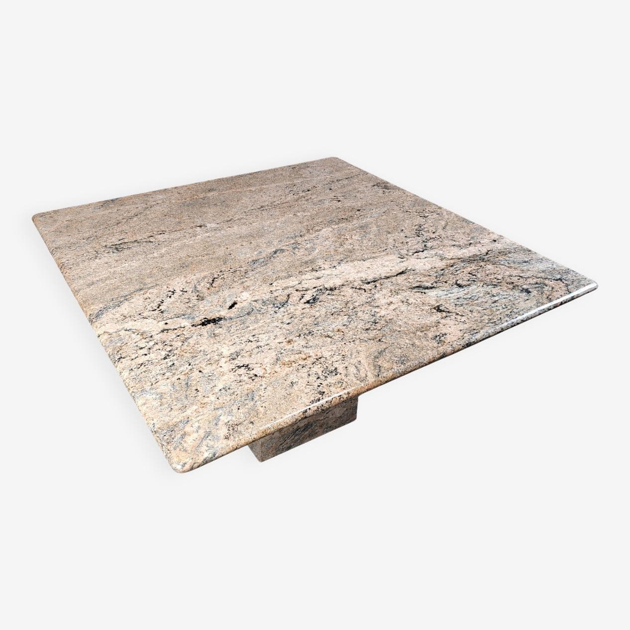 Square dining table, multicolor granite, Belgium, 1970s. - 269815