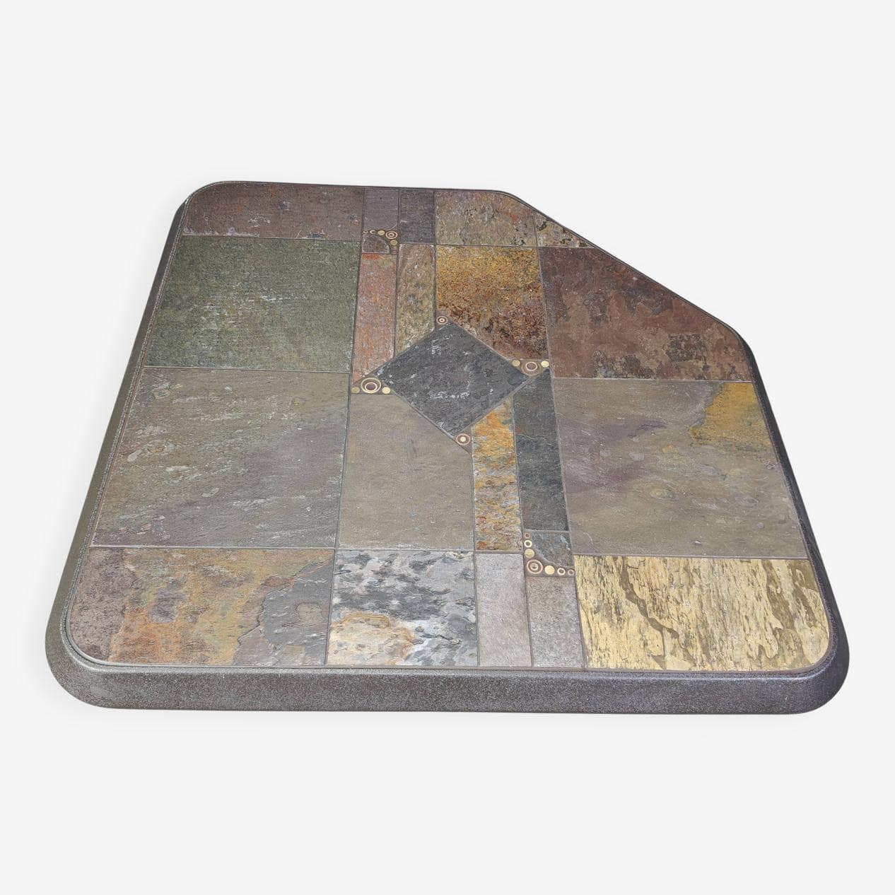 Coffee table, brown stone, by P. Kingma, Germany, 1980s. - 269803