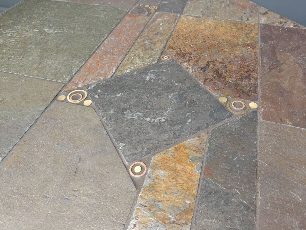 Coffee table, brown stone, by P. Kingma, Germany, 1980s. - 269801