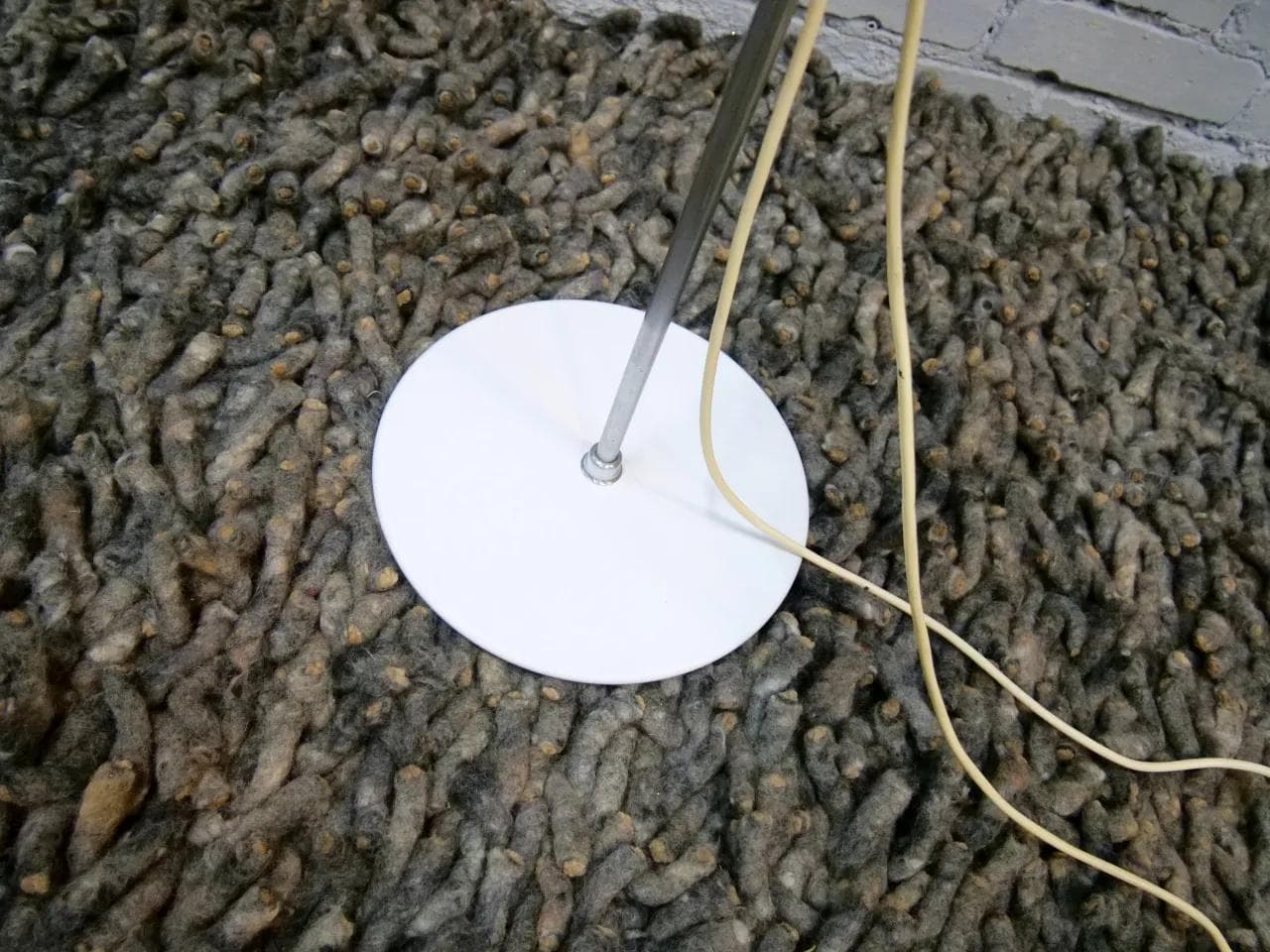 Floor lamp Optima, white, chrome steel, by H. Due, Fog & Mørup, Denmark, 1970s. - 19434