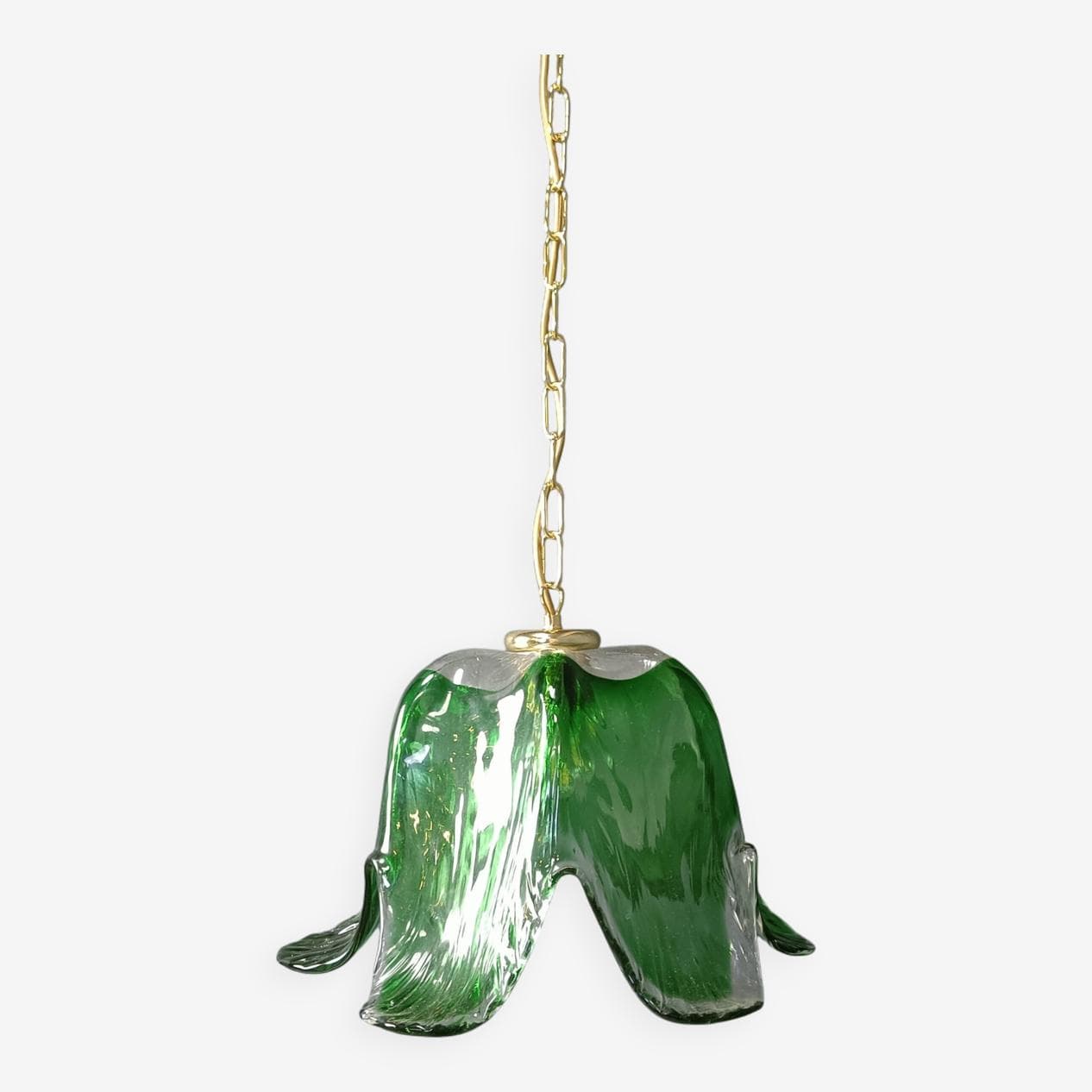 Lampa wisząca Murano, zielony, szkło, Mazzega, Włochy, lata 60. - 273951