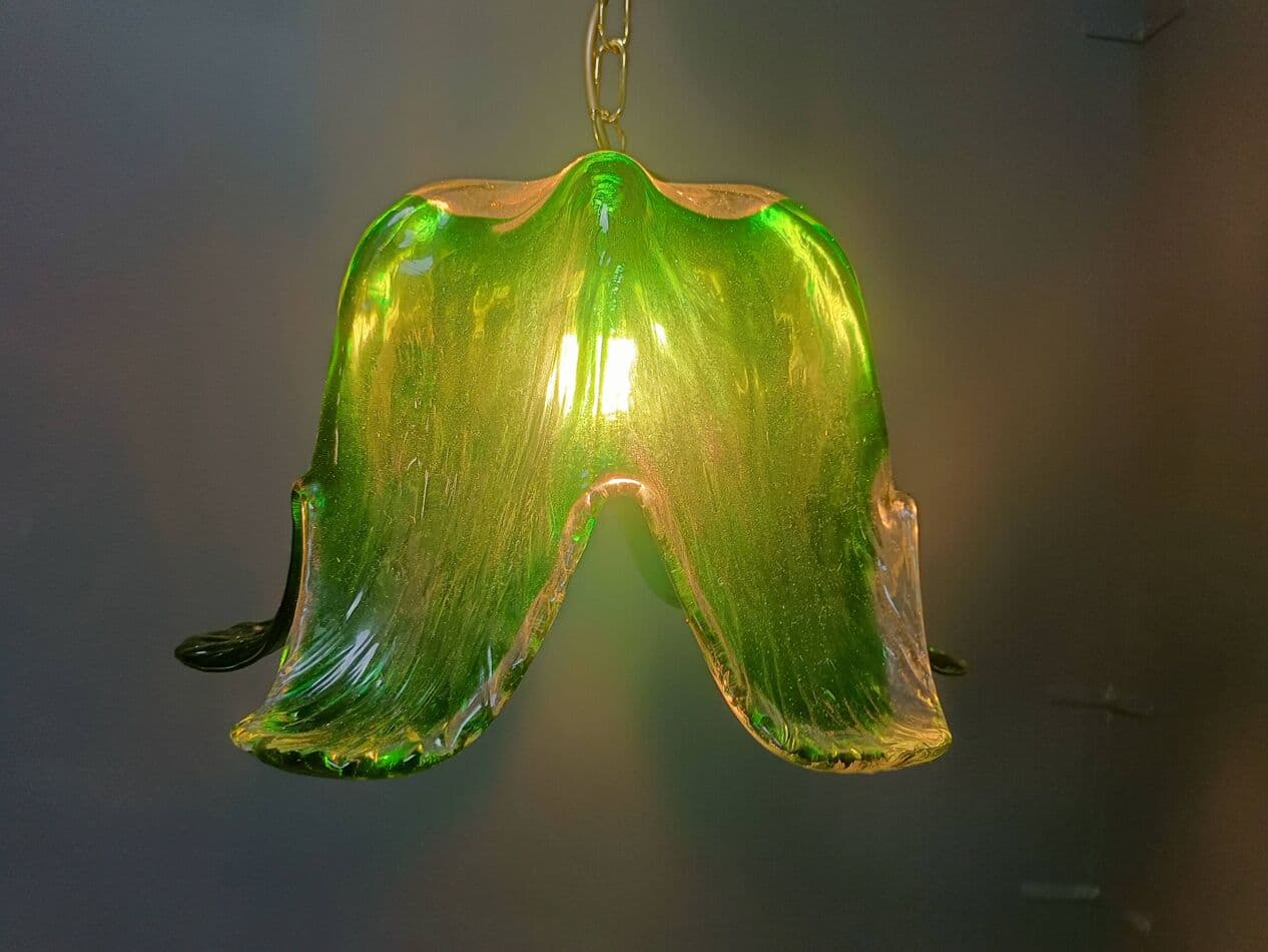 Lampa wisząca Murano, zielony, szkło, Mazzega, Włochy, lata 60. - 273952