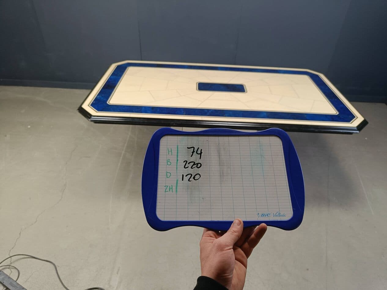 Dining table, lacquered beige, wood, France, 1970s - 273947