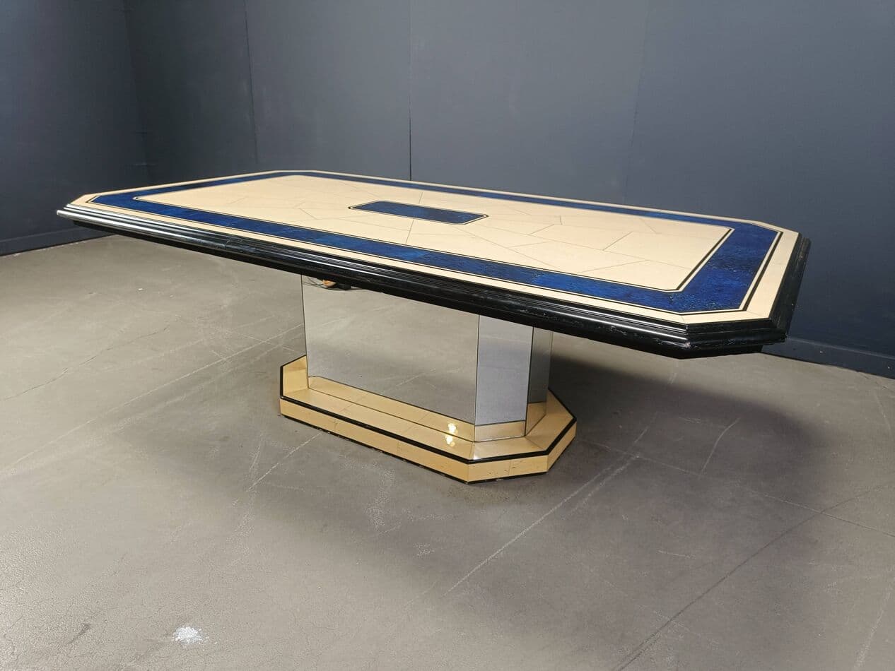 Dining table, lacquered beige, wood, France, 1970s - 273945