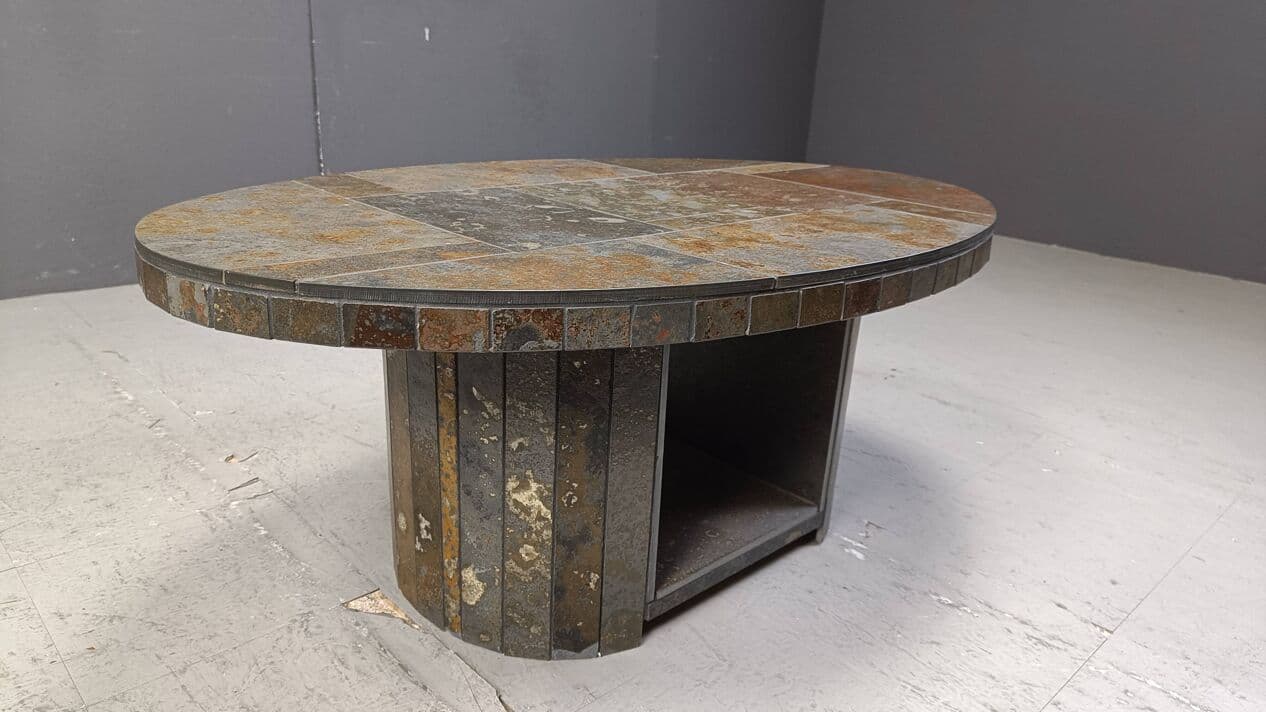 Coffee Table Oval Brutalist, multicolor stone, Germany, 1970s - 269547