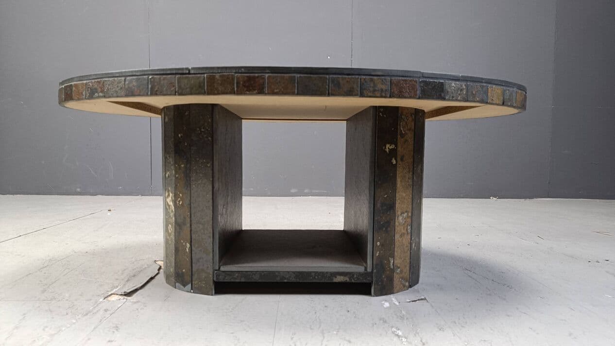 Coffee Table Oval Brutalist, multicolor stone, Germany, 1970s - 269545