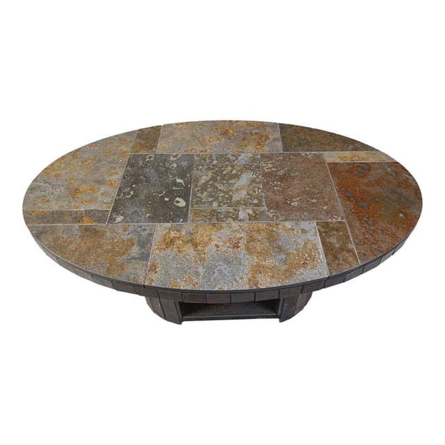 Coffee Table Oval Brutalist, multicolor stone, Germany, 1970s - DIMENSION