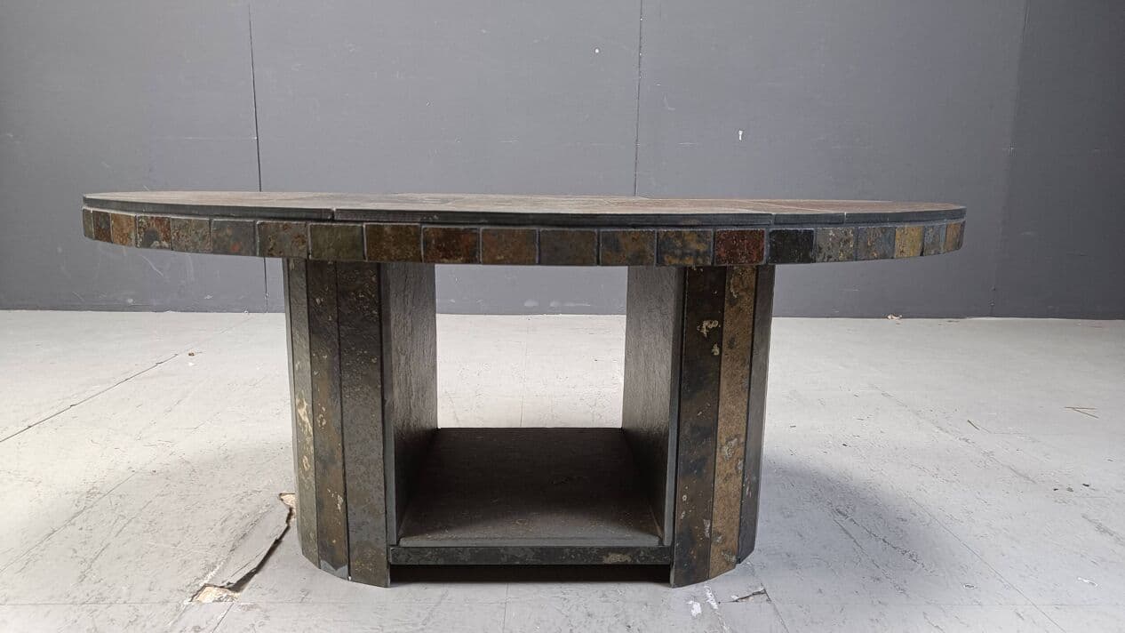 Coffee Table Oval Brutalist, multicolor stone, Germany, 1970s - 269544