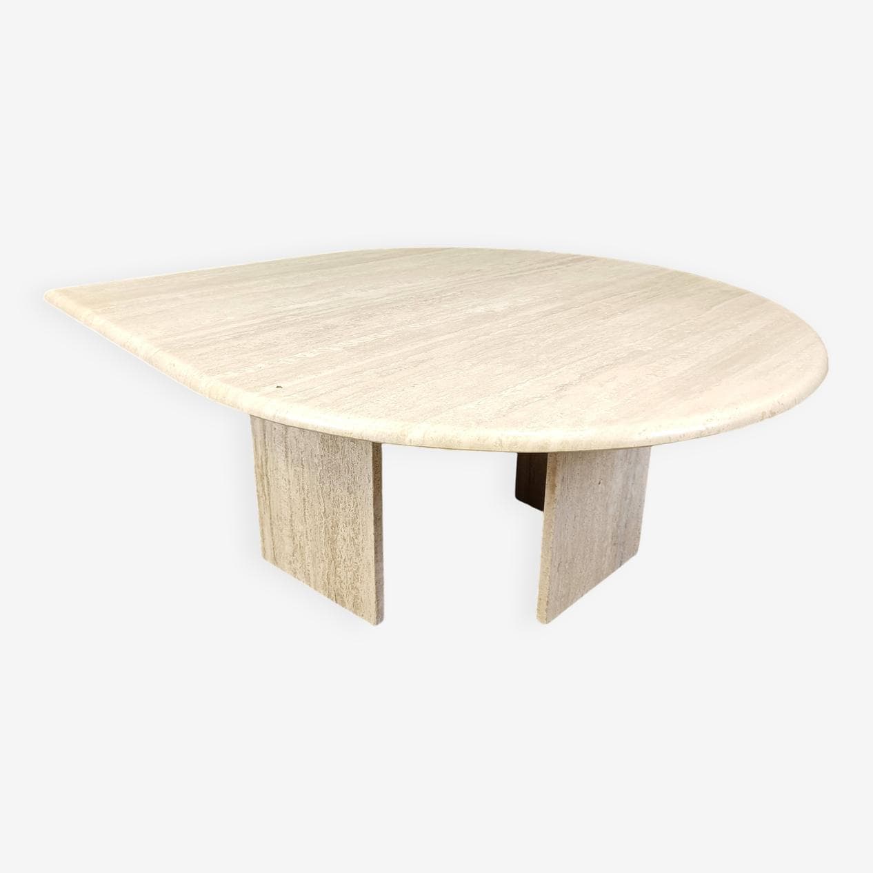 Coffee table, beige travertine, Italy, 1970s. - 269453