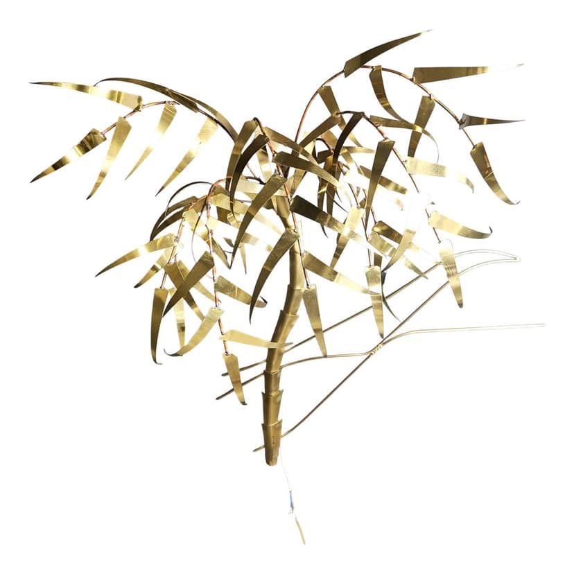 Lampa ścienna Palm Tree, złoty, miedź, proj. D. D'Haeseleer, Belgia, lata 70.