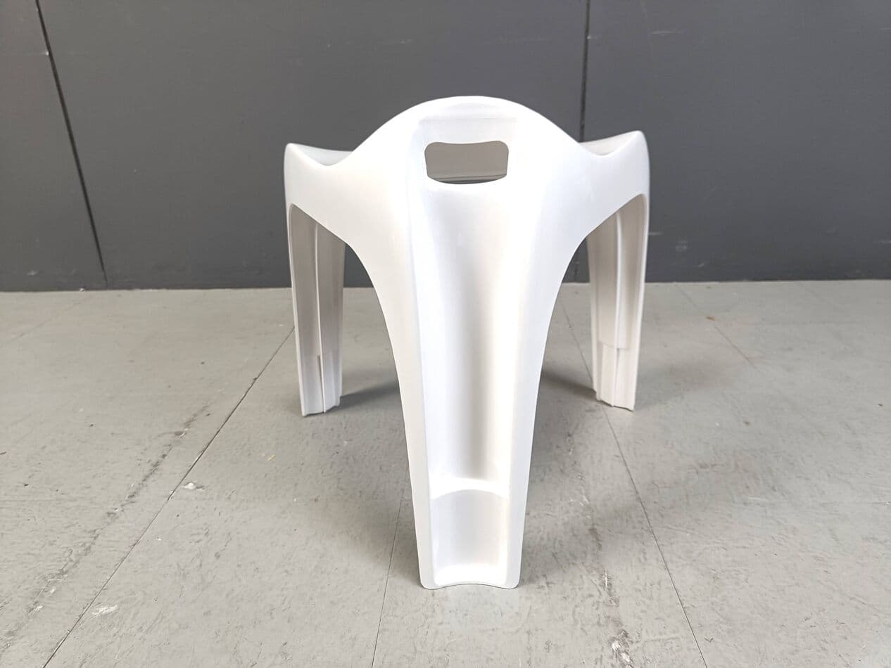 Stołek Casalino, biały, plastik, proj. A. Begge, Casala, Niemcy, lata 70. - 269426