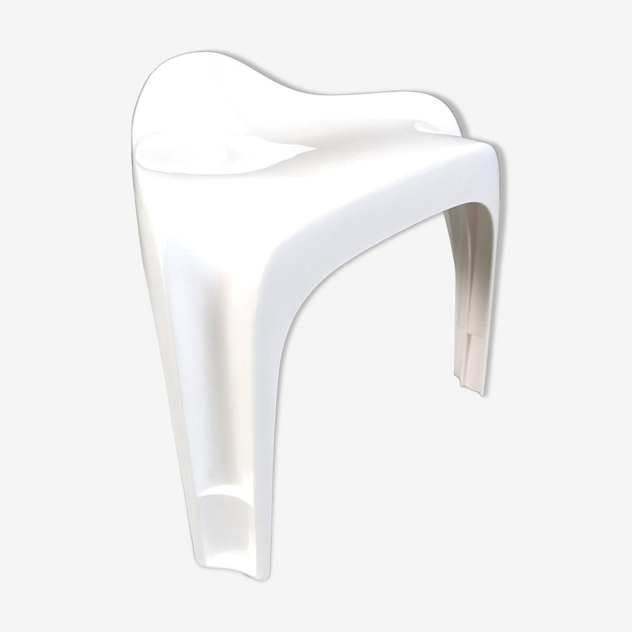 Stołek Casalino, biały, plastik, proj. A. Begge, Casala, Niemcy, lata 70. - 269420