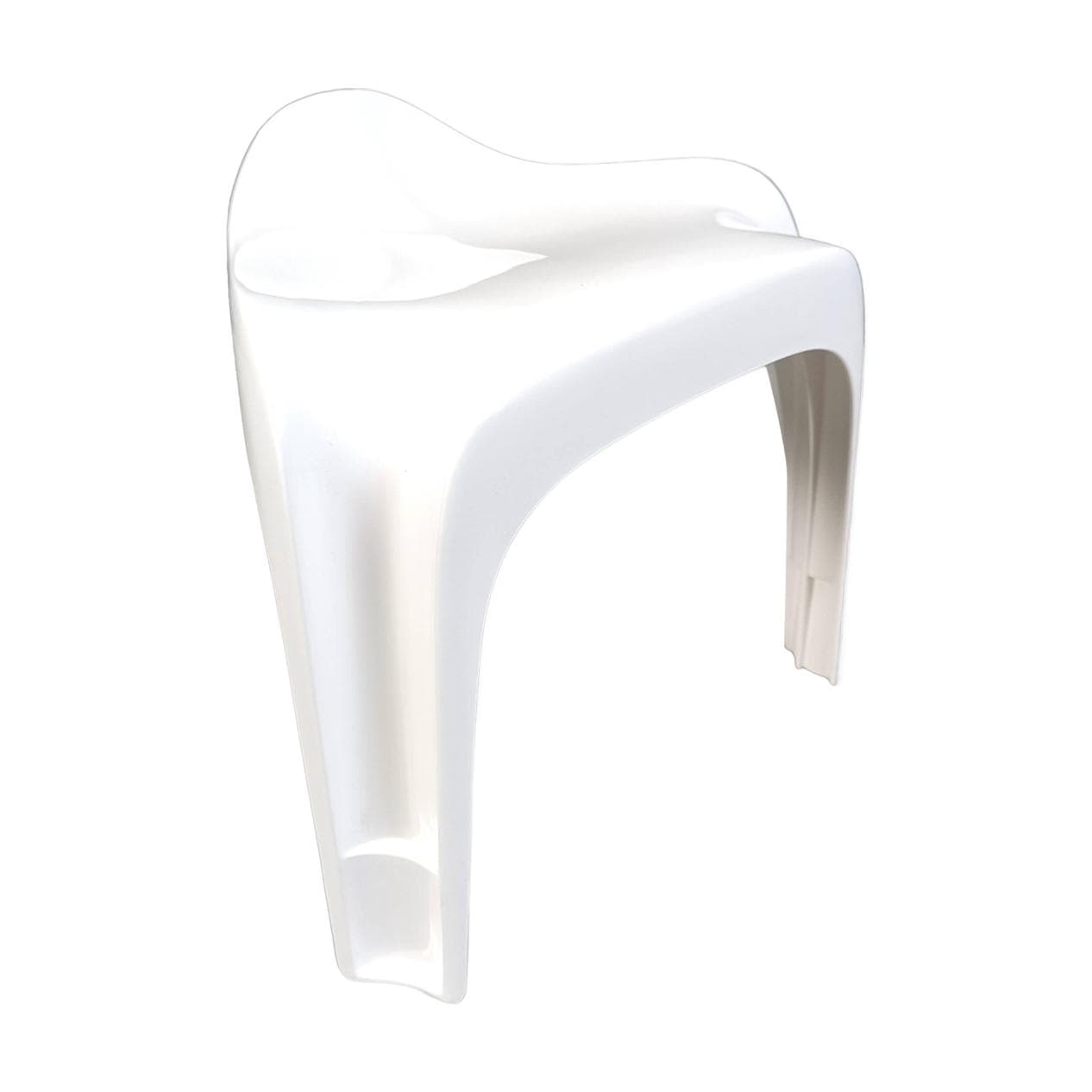 Stołek Casalino, biały, plastik, proj. A. Begge, Casala, Niemcy, lata 70.