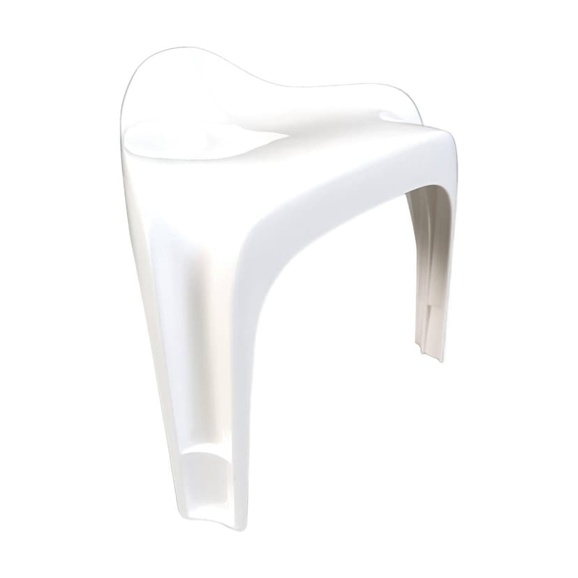 Stołek Casalino, biały, plastik, proj. A. Begge, Casala, Niemcy, lata 70.