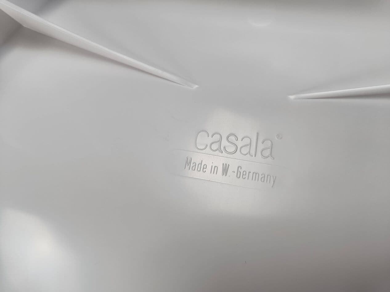 Stołek Casalino, biały, plastik, proj. A. Begge, Casala, Niemcy, lata 70. - 269418