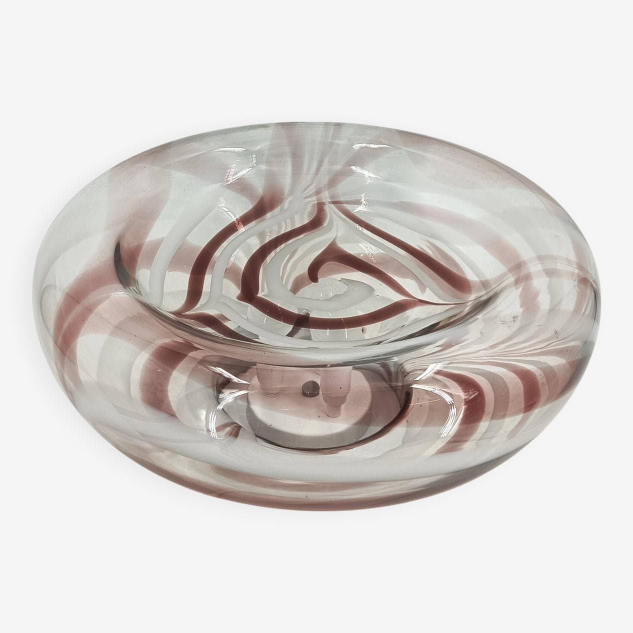 Lampa stołowa, szkło murano fioletowe, Mazzega, Włochy, lata 70. - 269349