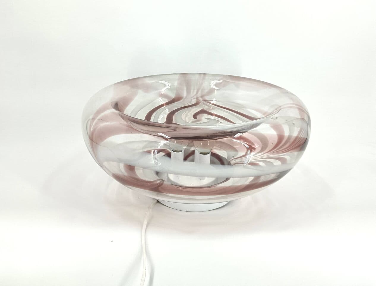 Lampa stołowa, szkło murano fioletowe, Mazzega, Włochy, lata 70. - 269347