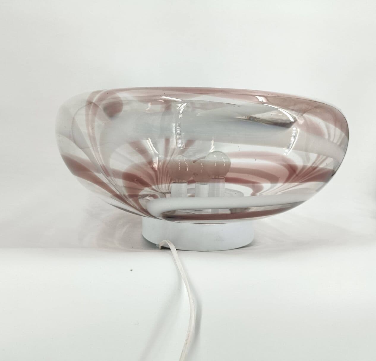 Lampa stołowa, szkło murano fioletowe, Mazzega, Włochy, lata 70. - 269352