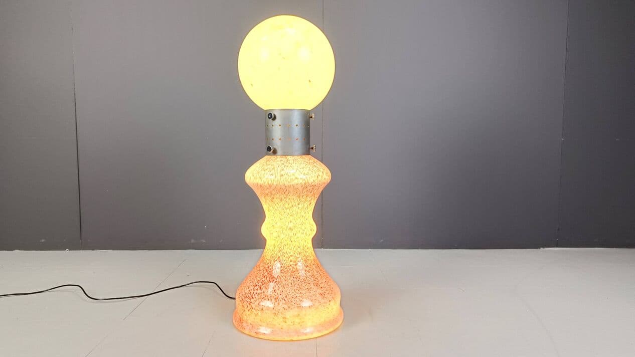 Lampa podłogowa, szkło Murano różowe, proj. C. Nason, Mazzega, Włochy, lata 60. - 269157