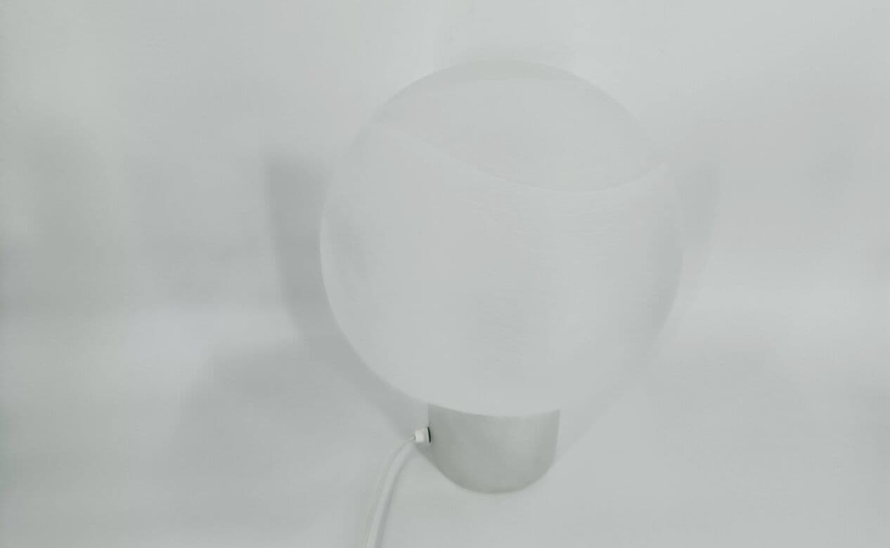Para lamp stołowych Mushroom, szkło białe, Peill & Putzler, Niemcy, lata 70. - 269124