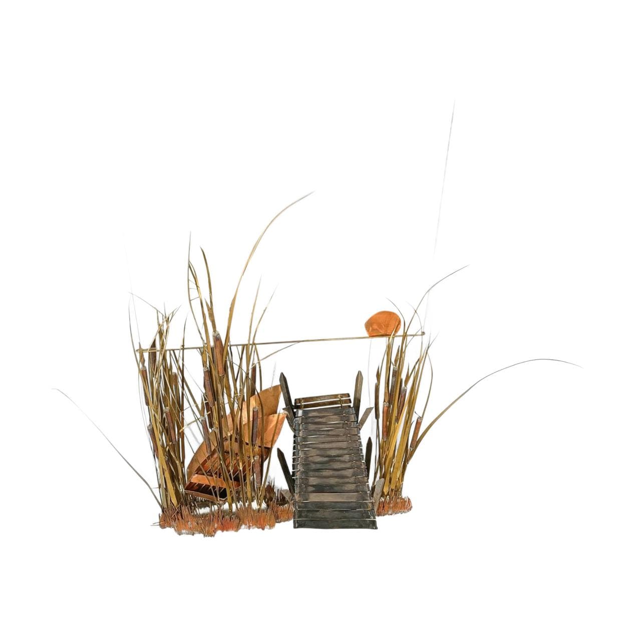 Decorative mirror, gold glass, by D. D'haeseleer, Belgium, 1970s.