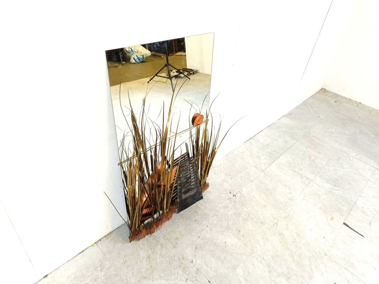 Decorative mirror, gold glass, by D. D'haeseleer, Belgium, 1970s. - 269048