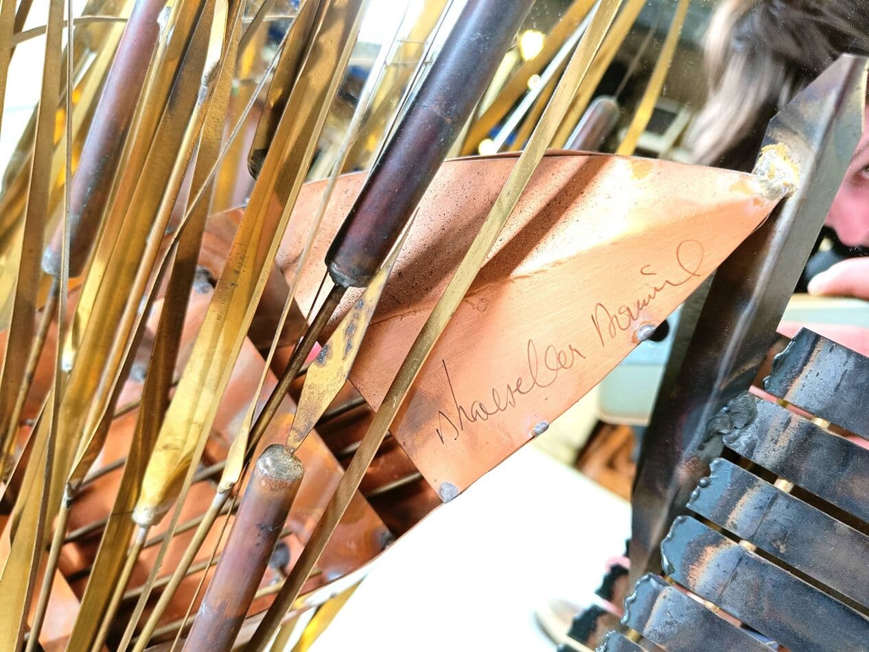 Decorative mirror, gold glass, by D. D'haeseleer, Belgium, 1970s. - 269050