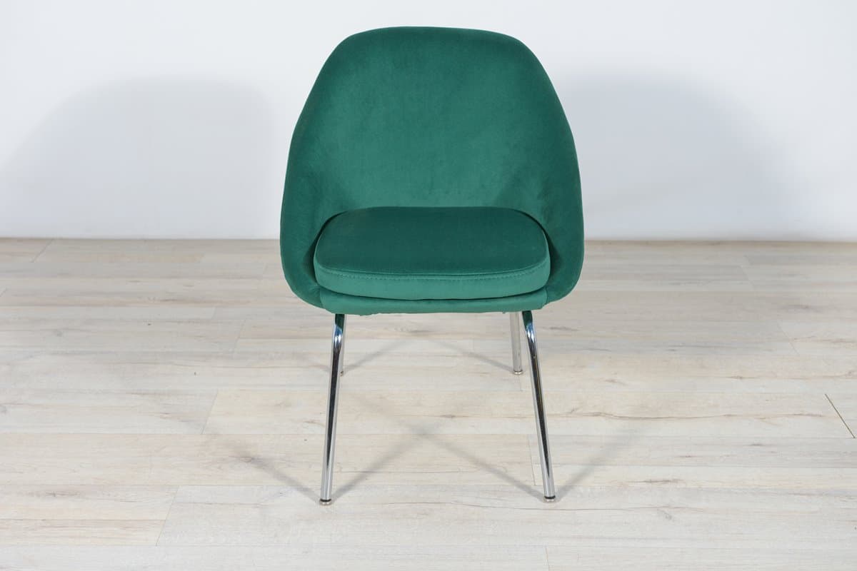 Pair of armchairs, bottle green velvet, chrome, United Kingdom, 1960s. - 261772