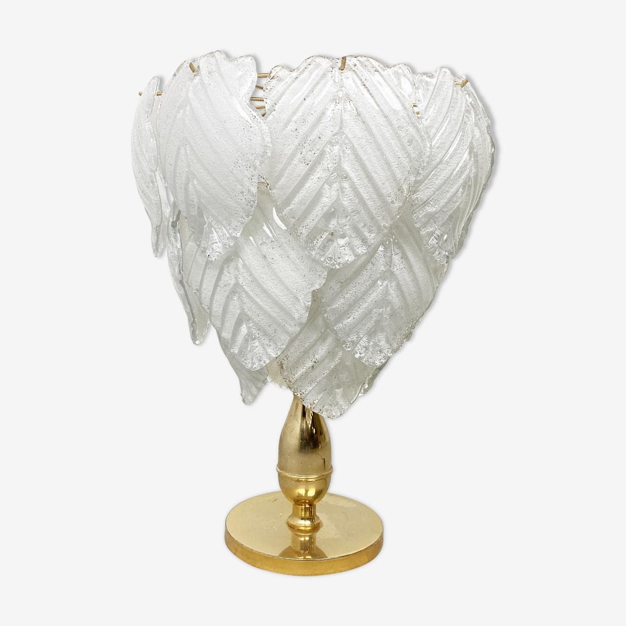 Lampa stołowa Murano Leaf, szkło złoty, Włochy, lata 70. - 268996