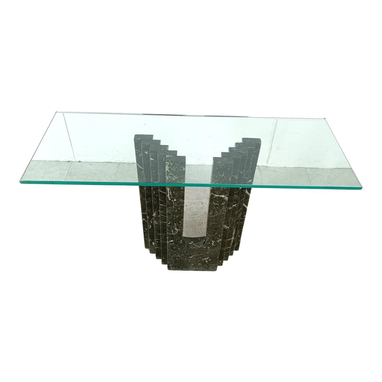 Konsola Diapason, czarny marmur, Cattelan Italy, Włochy, lata 80.